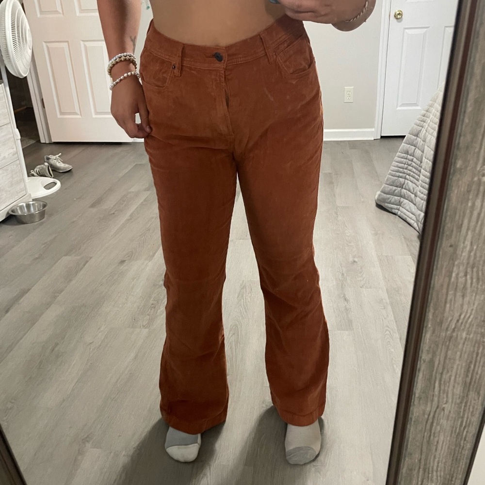 Orange corduroy jeans